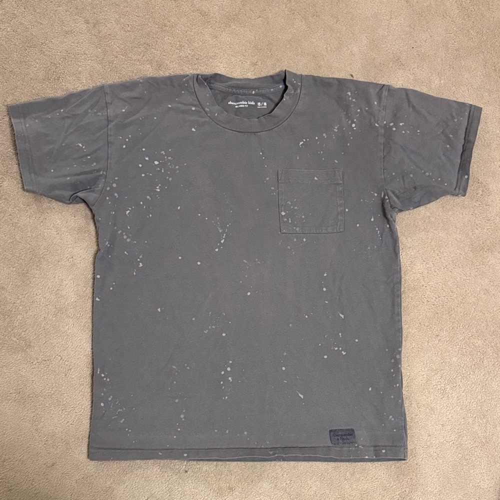 Abercrombie Kids Gray Splatter short sleeve tee.